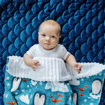 Dětská deka Lily is sailing Deka Tučňáčci light Velikost: 0-3 let: 70 x 90 cm