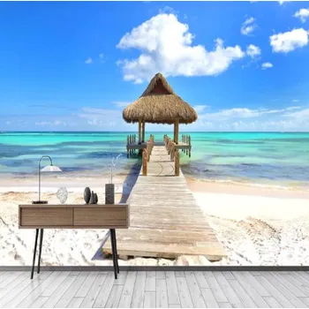 Fototapeta Solution Media 3D tapeta - Pláž s molem MU2849 5 - Imitace kůže - Vliesová tapeta - 320g/m2