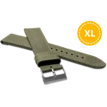 XL Prodloužený prošitý olivově zelený řemínek LAVVU SPORT z luxusní kůže Top Grain - 18 XL LSAXG18 (řemínek, pásek na hodinky)