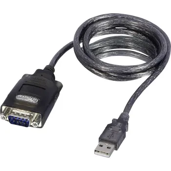 Elektrická zásuvka LINDY USB 2.0, sériový adaptér [1x USB - 1x RS232 zástrčka ] 1.10 m černá