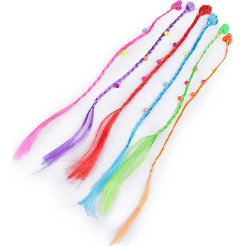 Náramek Copánek / pramen vlasů s korálky na skřipci, malé, 1 mix multikolor