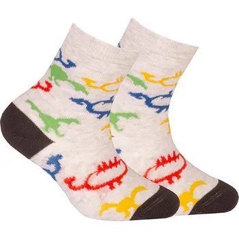 Chlapecké vzorované ponožky GATTA DINOSAUŘI šedé Velikost: 24-26