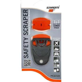 Pracovní nůž Plastová škrabka s oranžovou čepelkou 3+3 čepele, SCRAPERITE