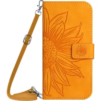 Pouzdro na mobilní telefon VSECHNONAMOBIL 53597 ART SUN FLOWER Peněženkové pouzdro s řemínkem Motorola Moto E22s žluté
