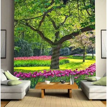 Fototapeta Solution Media 3D tapeta - Strom s tulipány MU796 1 - Voděodolné plátno - Textilní tapeta omyvatelná - 250g/m2