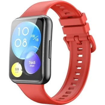 Příslušenství k chytrým hodinkám VSECHNONAMOBIL 45142 BUTTERFLY Silikonový řemínek Huawei Watch Fit 2 červený