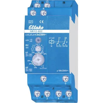 Relé Eltako NR12-002-3X230V Síť monitorující relé, 230 V, 2 přepínací kontakty, (d x š x v) 58 x 36 x 58 mm, 22002330, 1 ks