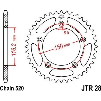 Motodíl Jt sprockets JTR 28-43 Aprilia
