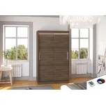 Nábytek PEGAS s.r.o. Posuvná skříň s LED osvětlením COLLIN 120 Choco+Choco