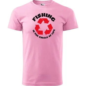 Pánské tričko DOBRÝ TRIKO Pánské tričko s potiskem FISHING Velikost: XS, Barva: Růžová