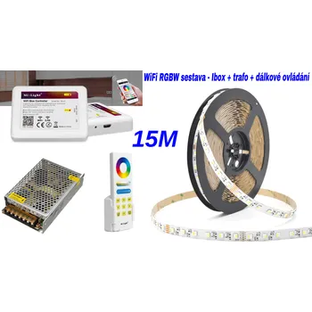 LED páska Ledshopik 15m RGBW WiFi LED sestava | 12W/m | 60LED/m | PROFI | LED 4v1 | - RGBW - DENNÍ BÍLÁ