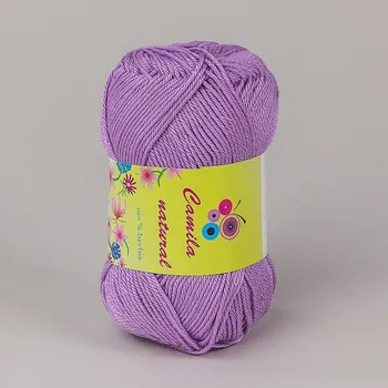 Příze Pletací / háčkovací příze Storex CAMILA NATURAL 61 světle fialová, jednobarevná, 50g/125m