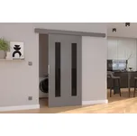 Nábytek PEGAS s.r.o. Posuvné dveře na stěnu HERS 106 Gray+Black Lacobel