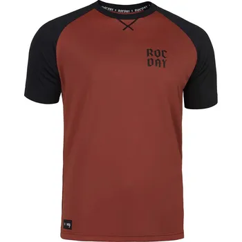 cyklistický dres ROCDAY Cyklistický dres s krátkým rukávem - PARK - červená/černá S