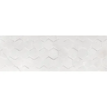 Braga white hexagon - obkládačka rektifikovaná 25x75 bílá lesk 160715