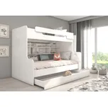 Nábytek PEGAS s.r.o. Patrová postel se schody HARELL Bílá+Bílá