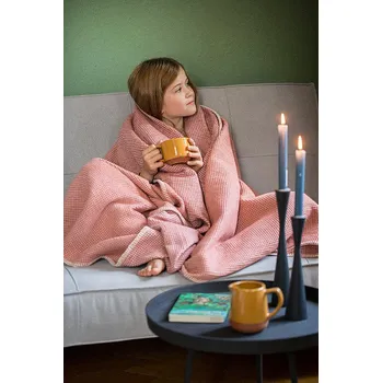 deka DF David Fussenegger Bavlněná waflová deka DF LIDO 140x200 cm růžová 64