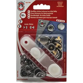 Sada druků Koh-I-Noor AM6 vysoké stříbrný nikl hladký blistr 10 ks - šedý