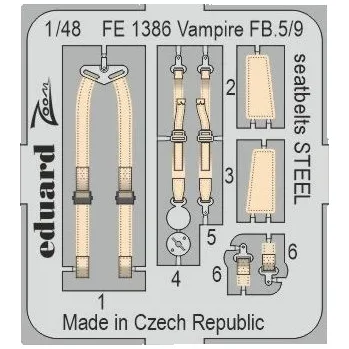 Plastikový model 1/48 Vampire FB.5/9 seatbelts STEEL (AIRF)