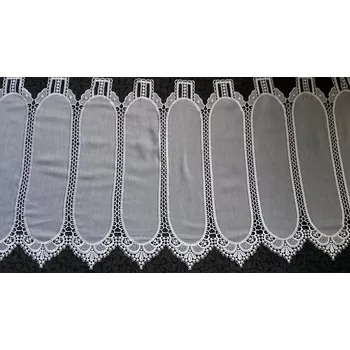 plyšák MANTIS Háčkovaná vitrážová záclonka 13609 bílá výška 30 cm