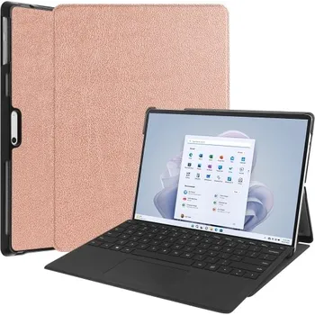 Pouzdro na tablet VSECHNONAMOBIL 55366 LEATHER Zaklápěcí obal pro Microsoft Surface Pro 9 růžovozlatý