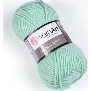 Příze Pletací příze YarnArt MERINO BULKY 841 mentolově zelená, jednobarevná, 100g/100m