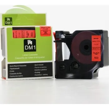 Pásek do tiskárny TONERSYP páska pro Dymo 53717 / S0720970, 24mm x 7m, černý tisk / červený podklad