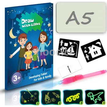 Magnetická kreslící tabulka Svítící kreslící tabulka s LED perem velikost A5 - Draw with light