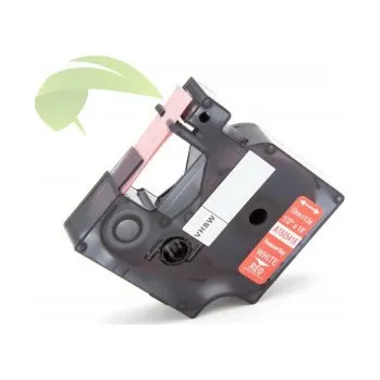 Pásek do tiskárny TONERSYP páska pro Dymo Rhino 1805416, 12mm×5,5m, bílý tisk/červený podklad, vinyl