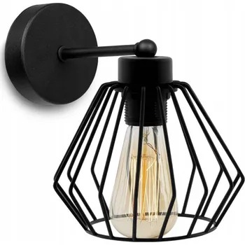 Nástěnné svítidlo Light for home - Industriální nástěnné svítidlo s kovovým stínítkem NUVOLA 2034/K LH029, E27, Černá
