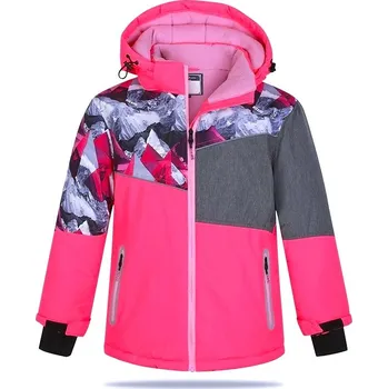 Dívčí bunda KUGO PB3890D-VELIKOSTI 134-164 Růžová/šedá 164