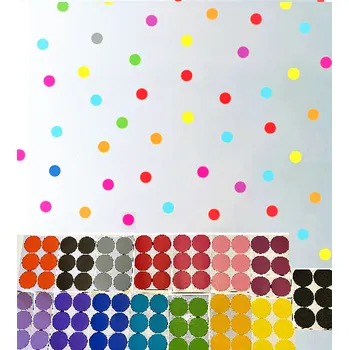 Samolepící dekorace Samolepící puntíky barevné 90 ks samolepky na zdi kolečka (sada 90 ks puntíků průměr 4 cm)