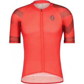 Cyklistické oblečení SCOTT Cyklistický dres s krátkým rukávem - RC PREMIUM CLIMBER - červená/šedá S