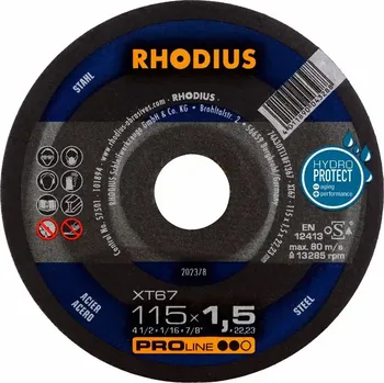 Řezný kotouč Rhodius 202378 | Řezný kotouč 115 x 1,5 x 22,23 mm, XT67, rovný
