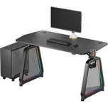 ULTRADESK Herní stůl BOOSTER, 136x70,5 cm, 75 cm, RGB podsvícení, držák sluchátek i nápoj,rychlé dodání