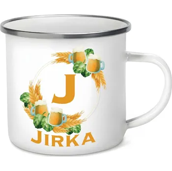 Plecháček - Pivní věnec s monogramem a jménem Jirka