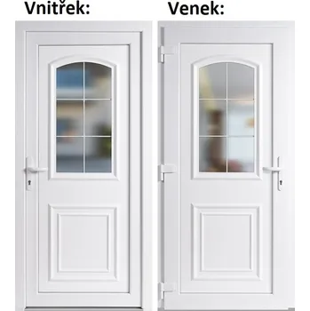 Vchodové dveře Soft Vchodové plastové dveře 3D 302 bílé 100x210 cm, levé, otevírání VEN