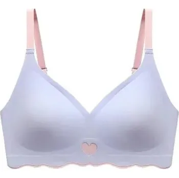 Podprsenka Dámská neviditelná bezešvá push up podprsenka se srdíčkem Barva: BLUE with heart, Velikost: L