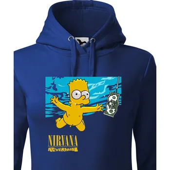 Dámská mikina Dámská mikina Bart a Nirvana, Barva Modrá, Velikost S, Canvas Dámská mikina Bezvatriko.cz 0963 - DTF/DTG
