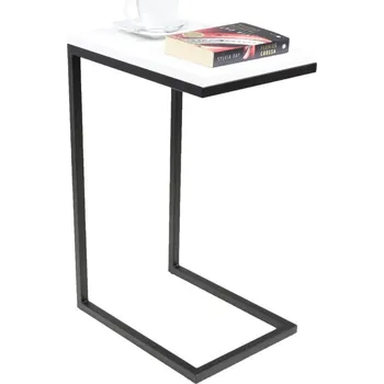 Konferenční stolek ArtAdrk Příruční stolek SPARK | černé nohy Barva: Bílá