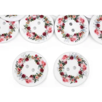 Knoflík Knoflík s květy velikost 48" 30,48 mm 20563