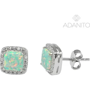 Náušnice Stříbrné opálové náušnice se zirkony