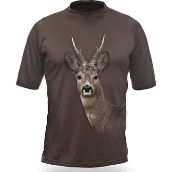 Pánské tričko Hillman Srnec 3D b. Dub XXXL