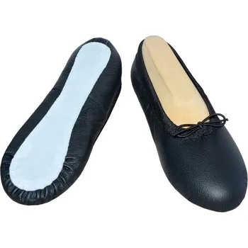 Dámská sálová obuv Taneční piškoty kůže Classic - černé - 28