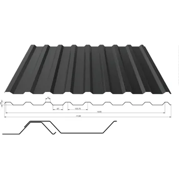Střecha Blachotrapez Trapézový plech T-20+ tl. 0,5 mm (střešní) Barva: Aluzinek, Povrchová úprava: Aluzinek