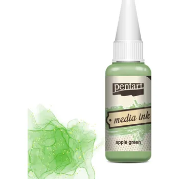 Speciální výtvarná barva Pentart alkoholový inkoust Media Ink 20 ml Barvy Pentart: apple green
