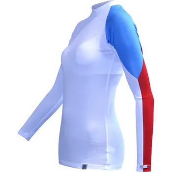 Dámské tričko Nanosilver termo tričko dámské bílé s vlajkou dlouhý rukáv XXL