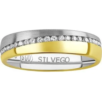 Prsten Snubní stříbrný prsten Glowie pozlacený žlutým zlatem s Brilliance Zirconia velikost obvod 58 mm SHG1089RWGP-obvod 58 mm