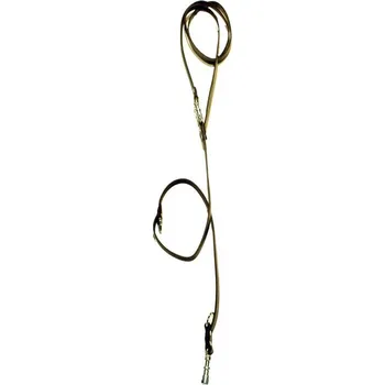 Vodítko pro psa vypouštěcí vodítko z ploche hnědé kůže - kulate karabiny