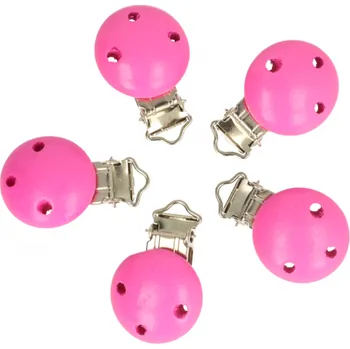 Dřevěný klip dětský jasný růžový